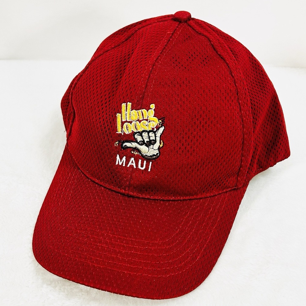 Maui Hang‎ Loose Mesh Logo Hat Cap Adjustable Strapback Red Outdoors Sports